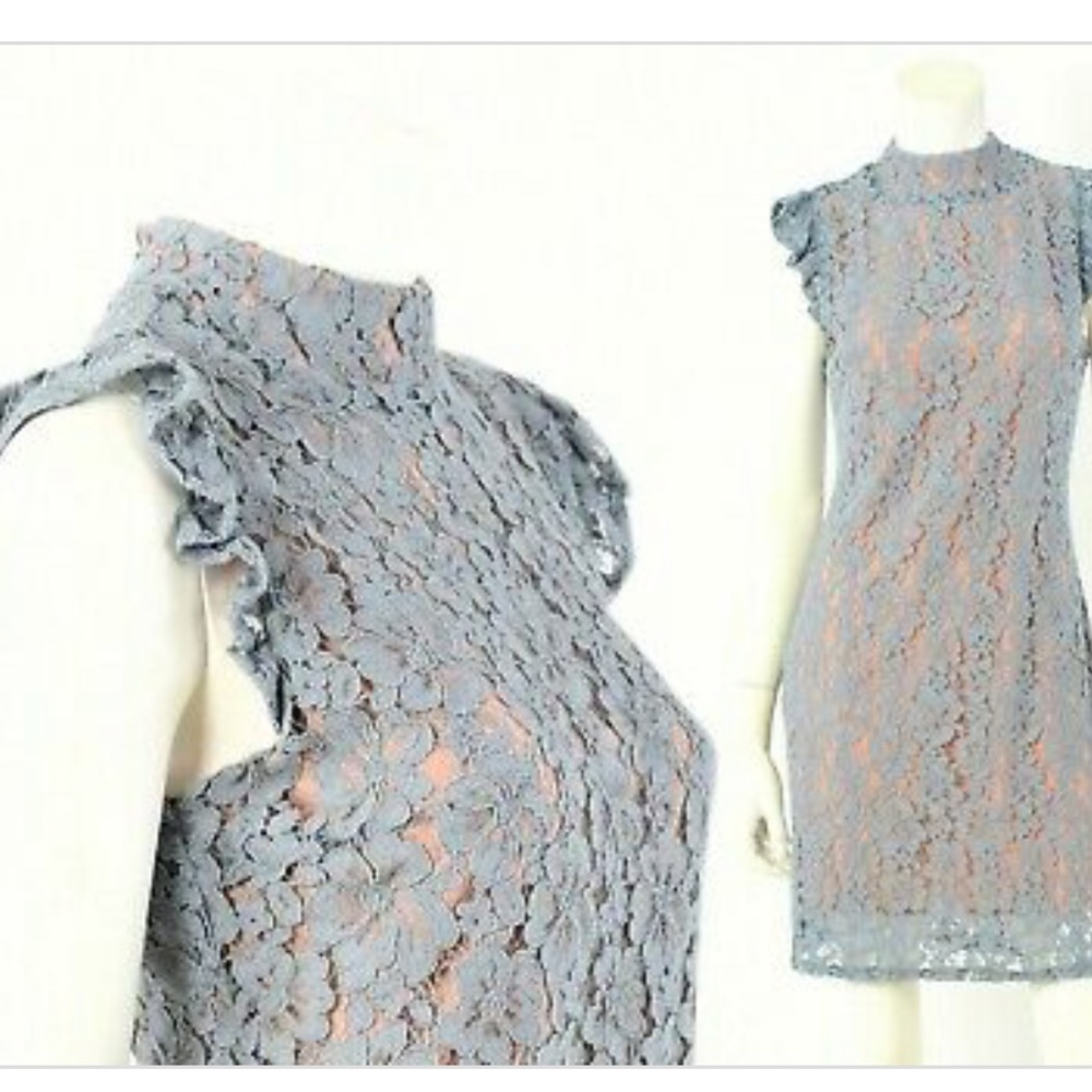 Tahari dusty blue lace dress-Size 2 NWT